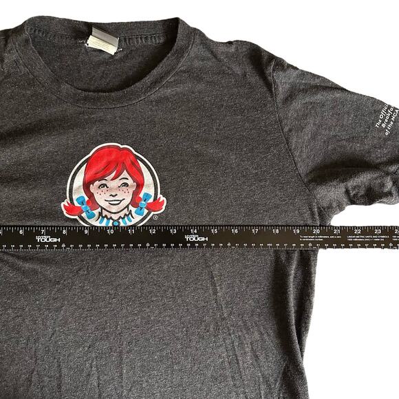💥Wendy's Restaurant Work Shirt Adult size Medium Dark Gray Baconator Breakfast - Picture 9 of 10